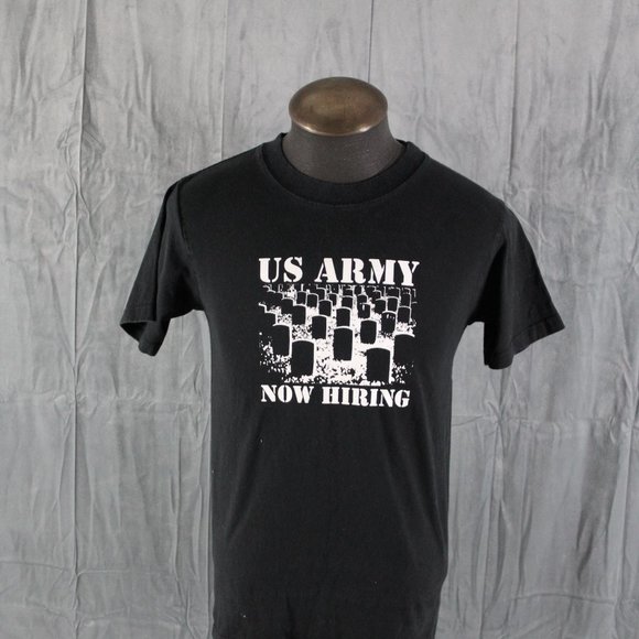 Vintage Graphic T-shirt - US Army Now Hiring Protest Shirt - Men's Small - Picture 3 of 7